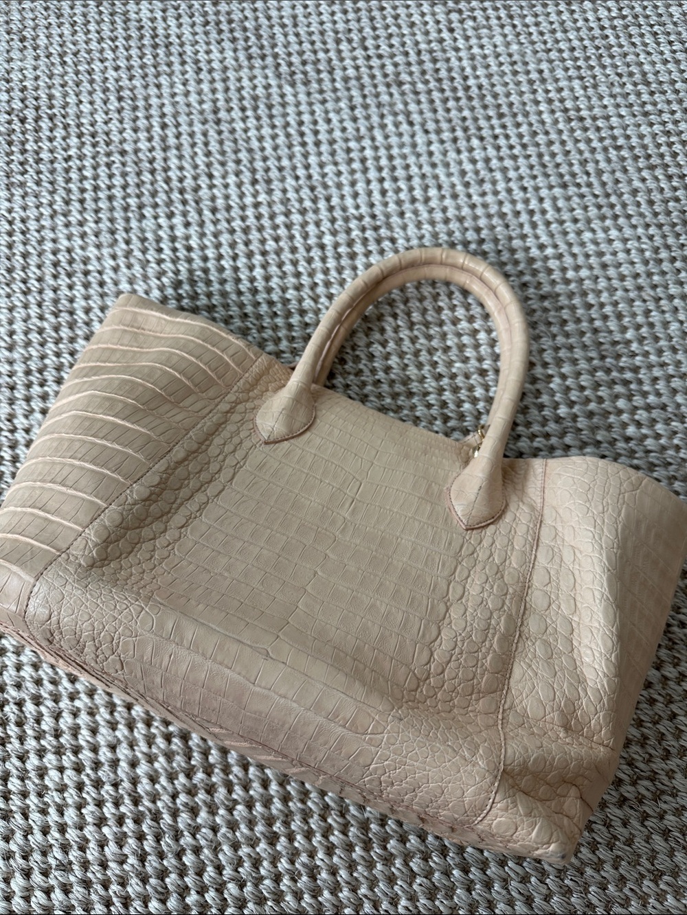 Nancy Gonzalez Beige Crocodile Leather Tote
